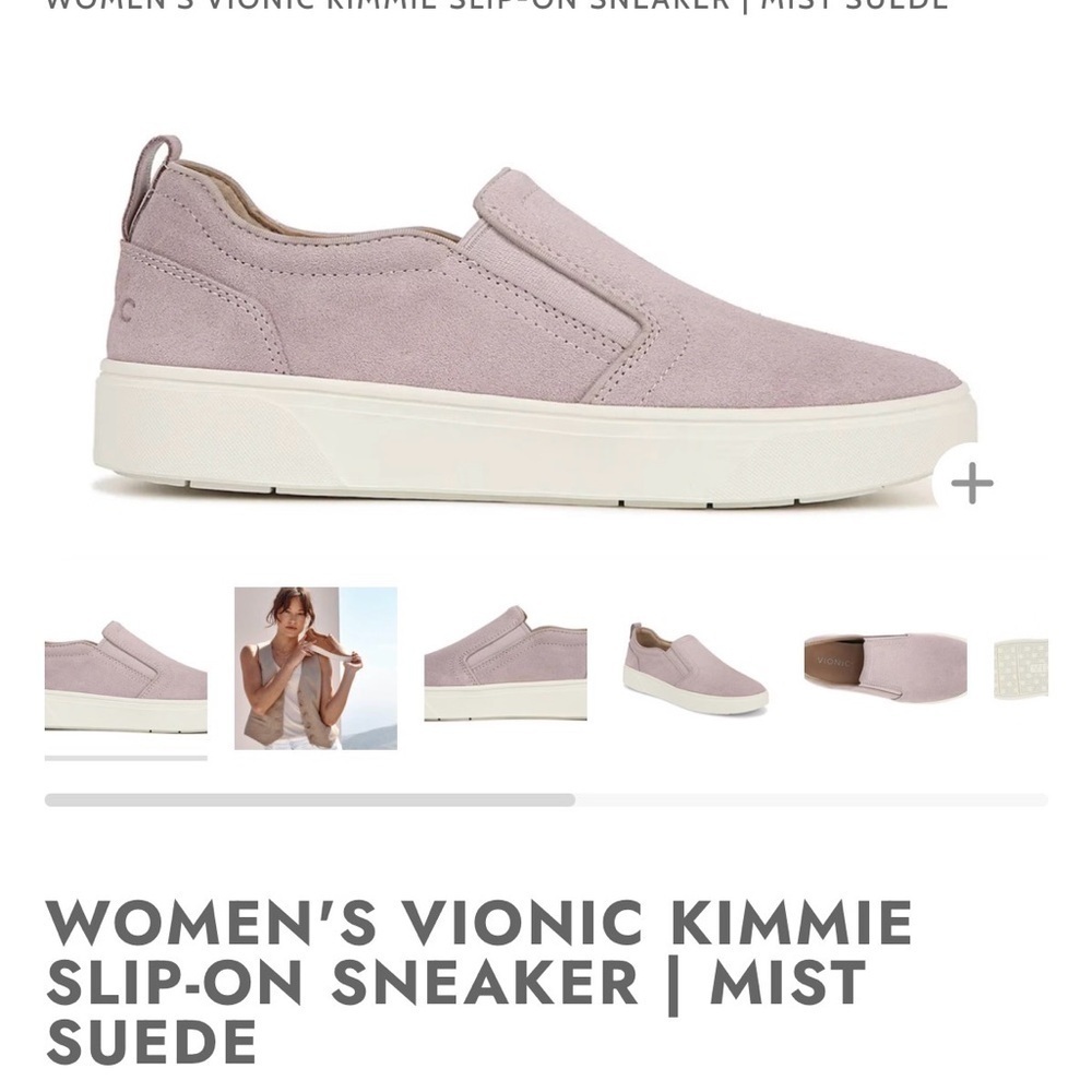 Vionic Kimmie Slip On Sneaker Mist Suede Womens Sz 6.5 Comfort Walking Shoes - Picture 1 of 8